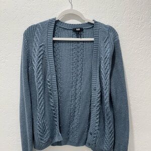PAIGE Blue Cable Knit Cardigan Sweater